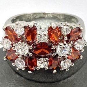 5.00 ctw Garnet and White Sapphire Ring